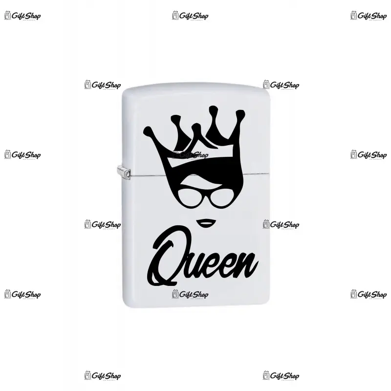 Queen, bricheta metalica gravata laser cu mesaj